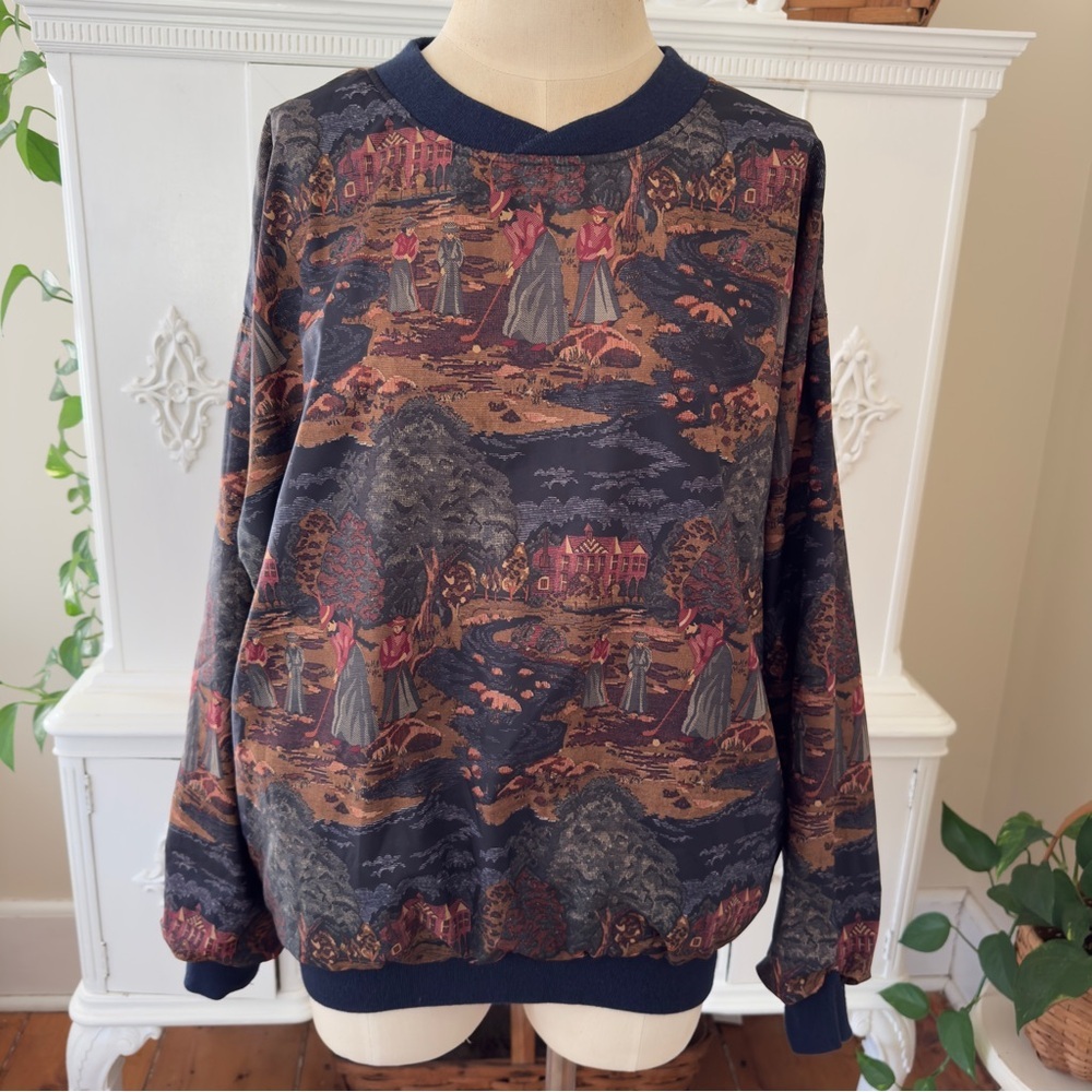 Vintage Roche Reversible Tapestry Golf Pullover